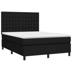 Boxspringbett mit Matratze Schwarz 140x190 cm Stoff