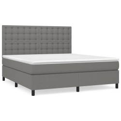 Boxspringbett mit Matratze Dunkelgrau 180x200 cm Stoff