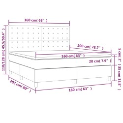 Boxspringbett mit Matratze Taupe 160x200 cm Stoff