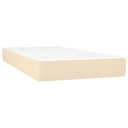 Boxspringbett mit Matratze Creme 200x200 cm Stoff