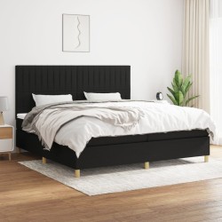 Boxspringbett mit Matratze Schwarz 200x200 cm Stoff