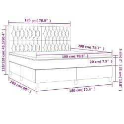 Boxspringbett mit Matratze Dunkelbraun 180x200 cm Stoff