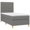 Boxspringbett mit Matratze Dunkelgrau 80x200 cm Stoff