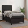 Boxspringbett mit Matratze Schwarz 90x200 cm Kunstleder