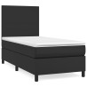 Boxspringbett mit Matratze Schwarz 90x200 cm Kunstleder