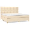 Boxspringbett mit Matratze Creme 200x200 cm Stoff