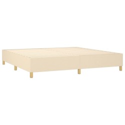 Boxspringbett mit Matratze Creme 200x200 cm Stoff