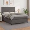 Boxspringbett mit Matratze Grau 140x200 cm Kunstleder