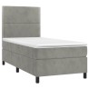 Boxspringbett mit Matratze Hellgrau 90x190 cm Samt