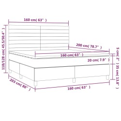 Boxspringbett mit Matratze Dunkelblau 160x200 cm Samt