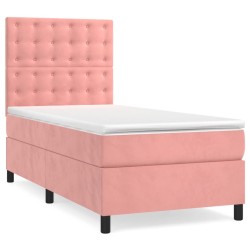 Boxspringbett mit Matratze Rosa 90x190 cm Samt