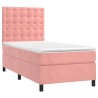 Boxspringbett mit Matratze Rosa 90x190 cm Samt