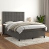 Boxspringbett mit Matratze Dunkelgrau 140x190 cm Samt