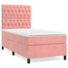 Boxspringbett mit Matratze Rosa 90x200 cm Samt