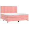 Boxspringbett mit Matratze Rosa 180x200 cm Samt