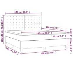 Boxspringbett mit Matratze Rosa 180x200 cm Samt