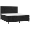 Boxspringbett mit Matratze Schwarz 180x200 cm Samt