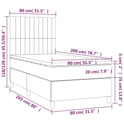 Boxspringbett mit Matratze Dunkelgrün 80x200 cm Samt