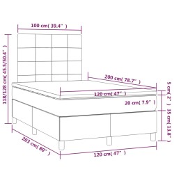 Boxspringbett mit Matratze Schwarz 120x200 cm Samt