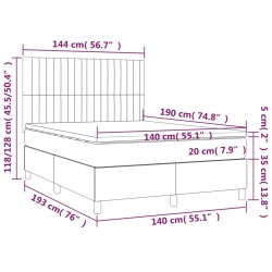 Boxspringbett mit Matratze Rosa 140x190 cm Samt