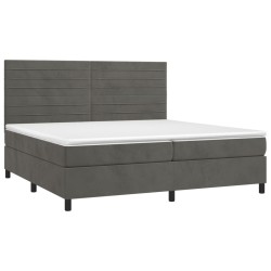 Boxspringbett mit Matratze Dunkelgrau 200x200 cm Samt