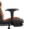 Gaming-Stuhl mit Fußstütze Schwarz und Orange Kunstleder