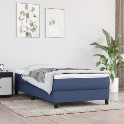 Boxspringbett mit Matratze Blau 90x200 cm Stoff