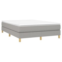 Boxspringbett mit Matratze Hellgrau 140x200 cm Stoff