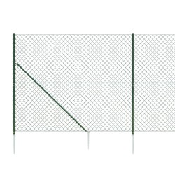 Maschendrahtzaun mit Bodenhülsen Grün 1,8x25 m