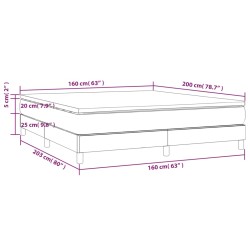 Boxspringbett mit Matratze Schwarz 160x200 cm Samt