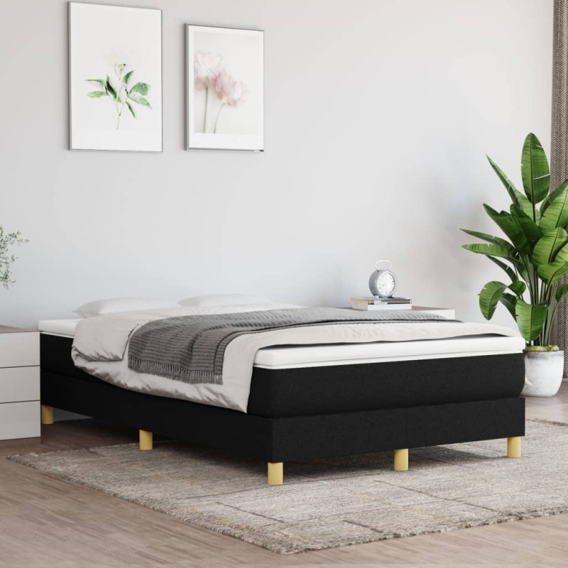 Boxspringbett mit Matratze Schwarz 120x200 cm Stoff