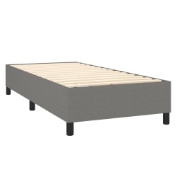 Boxspringbett mit Matratze Dunkelgrau 80x200 cm Stoff