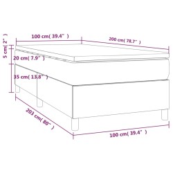 Boxspringbett mit Matratze Blau 100x200 cm Stoff