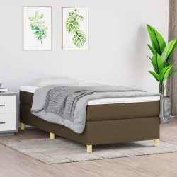 Boxspringbett mit Matratze Dunkelbraun 90x200 cm Stoff