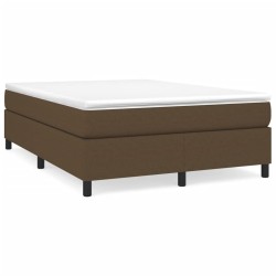 Boxspringbett mit Matratze Dunkelbraun 140x200 cm Stoff