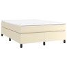 Boxspringbett mit Matratze Creme 140x200 cm Kunstleder