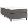 Boxspringbett mit Matratze Grau 100x200 cm Kunstleder