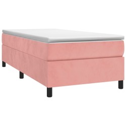 Boxspringbett mit Matratze Rosa 80x200 cm Samt