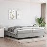 Boxspringbett mit Matratze Hellgrau 200x200 cm Stoff