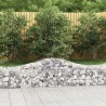 Gabionen mit Hochbogen 3 Stk. 200x50x40/60 cm Verzinktes Eisen