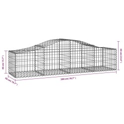 Gabionen mit Hochbogen 3 Stk. 200x50x40/60 cm Verzinktes Eisen