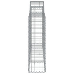 Gabionen mit Hochbogen 5 Stk. 200x30x100/120cm Verzinktes Eisen