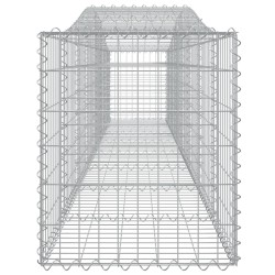 Gabionen mit Hochbogen 3 Stk. 400x50x60/80cm Verzinktes Eisen