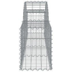 Gabionen mit Hochbogen 4 Stk. 200x30x40/60 cm Verzinktes Eisen