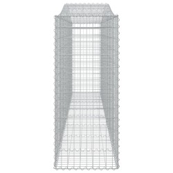 Gabionen mit Hochbogen 4 Stk. 400x50x120/140cm Verzinktes Eisen