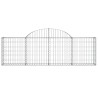 Gabionen mit Hochbogen 2 Stk. 200x30x60/80 cm Verzinktes Eisen