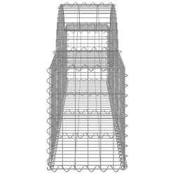 Gabionen mit Hochbogen 18 Stk. 200x30x40/60 cm Verzinktes Eisen