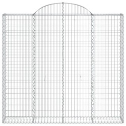 Gabionen mit Hochbogen 9 Stk. 200x30x180/200cm Verzinktes Eisen