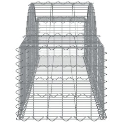 Gabionen mit Hochbogen 14 Stk. 200x50x40/60 cm Verzinktes Eisen