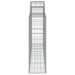 Gabionen mit Hochbogen 18Stk. 200x30x100/120cm Verzinktes Eisen